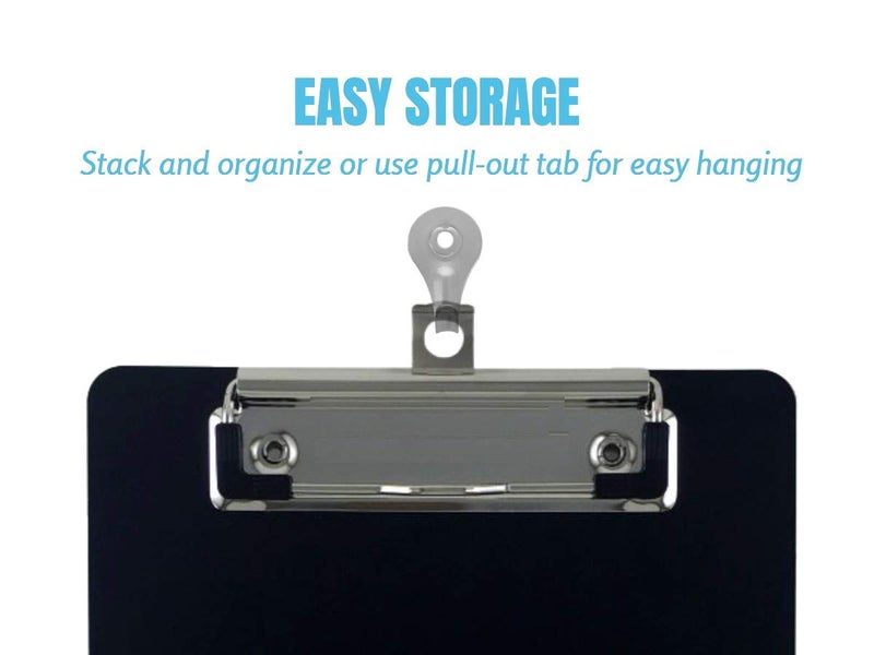 1InTheOffice Small Clipboards 6x9 Plastic Memo Size  Translucent Blue/Translucent Black  6 x 9 Clip Board- Mini  (2) - Image 3